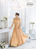 7215 PEACH GLOSSY SAPPHIRE WEDDING WEAR DESIGNER DRESS - Asian Party Wear