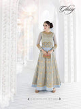 7217 CREAM GLOSSY SAPPHIRE WEDDING WEAR DESIGNER DRESS - Asian Party Wear