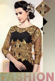 L19002 BLACK LAVINA HEAVY EMBRIODERD DESIGNER DRESS - Asian Party Wear