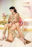 L19003 PEACH ECHO LAVINA HEAVY EMBRIODERD DESIGNER DRESS - Asian Party Wear