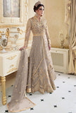 SPECTACULAR SMOKE GREY INDIAN & PAKISTANI DESIGNER PARTY AND WEDDING WEAR FANCY ANARKALI GOWN - Asian Party Wear