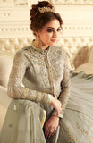 BEAUTEOUS GREY INDIAN & PAKISTANI DESIGNER PARTY AND WEDDING WEAR FANCY ANARKALI GOWN - Asian Party Wear