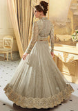 BEAUTEOUS GREY INDIAN & PAKISTANI DESIGNER PARTY AND WEDDING WEAR FANCY ANARKALI GOWN - Asian Party Wear