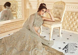 BEAUTEOUS GREY INDIAN & PAKISTANI DESIGNER PARTY AND WEDDING WEAR FANCY ANARKALI GOWN - Asian Party Wear