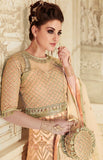 ENIGMATIC PEACH INDIAN & PAKISTANI DESIGNER PARTY AND WEDDING WEAR FANCY LEHENGA - Asian Party Wear