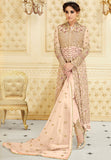 BLUSH PINK INDIAN & PAKISTANI DESIGNER PARTY AND WEDDING WEAR FANCY ANARKALI GOWN - Asian Party Wear