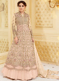 BLUSH PINK INDIAN & PAKISTANI DESIGNER PARTY AND WEDDING WEAR FANCY ANARKALI GOWN - Asian Party Wear