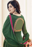 Green Heavy Embroidered Gown Indian Anarkali Dress - Asian Party Wear