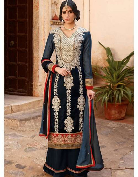 FL-7303 Black Floral Creations Velvet Designer Lehenga - Asian Party Wear