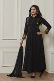 EXQUISITE BLACK READY MADE GOWN STYLE DRESS - Asian Party Wear