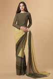 ZACS-723 LEMON COLOUR PRINTED GEORGETTE CASUAL SAREE - Asian Party Wear