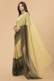 ZACS-723 LEMON COLOUR PRINTED GEORGETTE CASUAL SAREE - Asian Party Wear