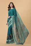 RAMA GREEN BOLD PRINTED SAREE - Asian Party Wear