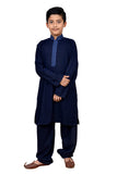 NAVY BLUE READY MADE BOYS WEAR SHALWAR KAMEEZ - Asian Party Wear