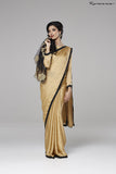 ZACS-728 BEIGE INDIAN WEDDING WEAR READY MADE CAPE STYLE SAREE - Asian Party Wear