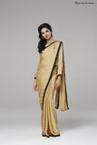 ZACS-728 BEIGE INDIAN WEDDING WEAR READY MADE CAPE STYLE SAREE - Asian Party Wear