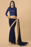 ZACS-704 NAVY BLUE INDIAN FORMAL SAREE - Asian Party Wear