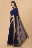 ZACS-704 NAVY BLUE INDIAN FORMAL SAREE - Asian Party Wear