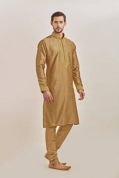 Mustard Indian Mens Kurta Pajama Ethnic Wedding Men's Wear - Asian Party Wear