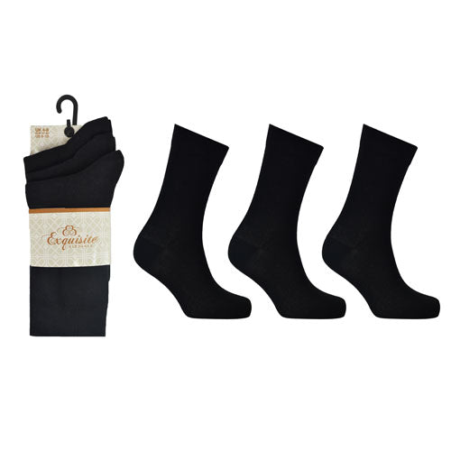 LADIES 3 PACK EXQUISITE BLACK SOCKS - Asian Party Wear