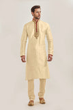 Gold Men's Wedding Kurta Trouser Formal Dress - Asian Party Wear