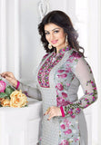 GREY GEORGETTE-CHIFFON INDIAN PAKISTANI SALWAR KAMEEZ - Asian Party Wear