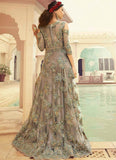 Mehndi Green Heavy Embellished Indian Wedding Gown - Asian Party Wear