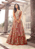 ORANGE WOMEN GIRLS BRIDESMAIDS PARTY OCCASIONAL DESIGNER WEAR - Asian Party Wear