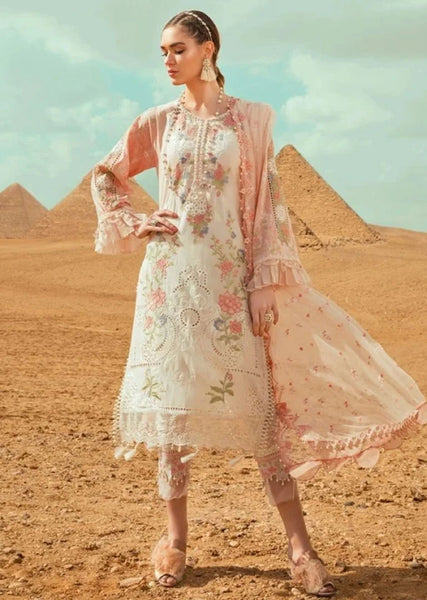 Coral Peach Ethnic Summer Lawn Suit - Asian Party Wear