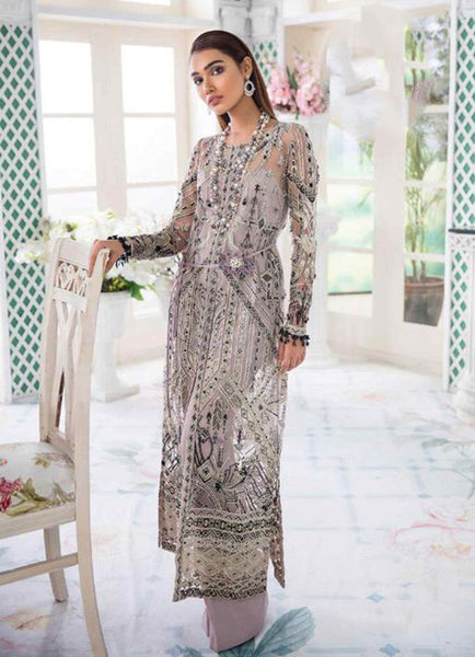 Grey Pakistani Indian Ethnic Embroidered Suit - Asian Party Wear