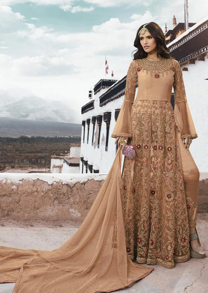 Brown Long Party Dress ( 3 weeks delivery) - Asian Party Wear