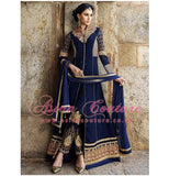 NAVY BLUE AAFREEN ADAA STYLISH ANARKALI SUIT - Asian Party Wear