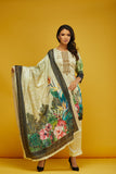 Sunshine Yellow Floral Printed Silk Salwar Kameez - Asian Party Wear