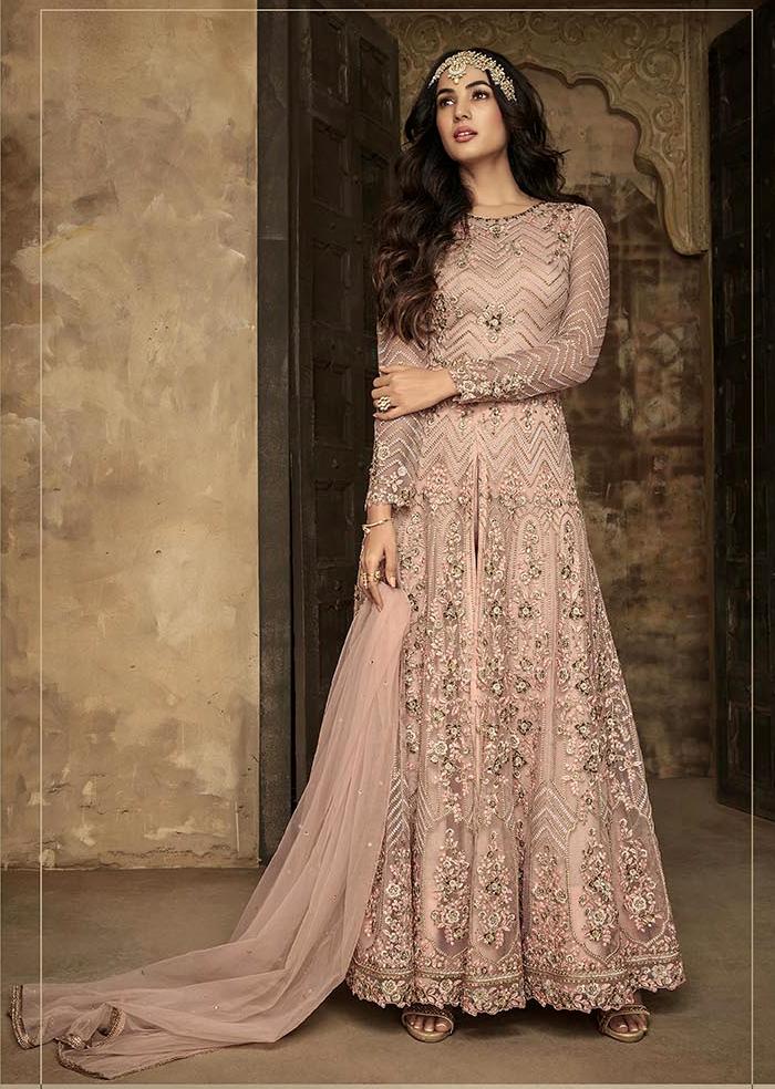 ROSE PINK INDIAN PAKISTANI BRIDESMAID DRESS - Main Image