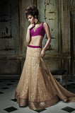 Purple and Gold Brown Khwaab Aura wedding Anarkali Gown (KH-8001) - Asian Party Wear