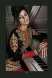 Black with Red and Yellow Velvet Khwaab Aura Lengha (KH-8002) - Asian Party Wear