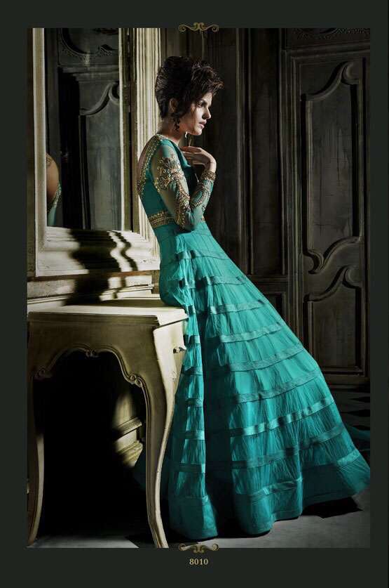 Emerald Green Party Wedding Gown, Long designer dress at Asian Couture Emerald Green Party Wedding Gown, Long designer dress at Asian Couture