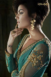 Emerald Green Wedding Party Gown (2 dresses in One ) 4 piece Suit - Asian Party Wear