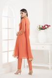 ORANGE SIMPLE STRAIGHT CUT DESIGNER READY MADE SUIT - Asian Party Wear