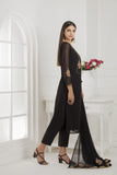 BLACK STYLISH STRAIGHT CUT SALWAR SUIT - Asian Party Wear