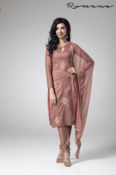 ASH ROSE INDIAN STYLE CHURIDAAR READY TO WEAR SUIT - Asian Party Wear