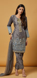 SLEETY GREY INDIAN PAKISTANI STYLE READYMADE SHALWAR KAMEEZ - Asian Party Wear