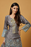 SLEETY GREY INDIAN PAKISTANI STYLE READYMADE SHALWAR KAMEEZ - Asian Party Wear