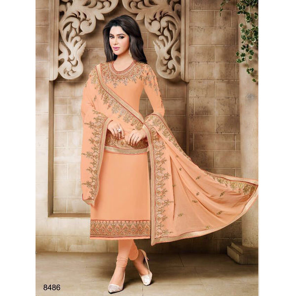 8486 PEACH ZISA DESIGNER SALWAR SUIT - Asian Party Wear