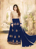 Zareen Kahn Blue Royal Anarkali Suit - Asian Party Wear