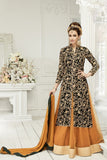 BLACK AND DARK MUSTARD WEDDING WEAR EVENING LEHENGA - Asian Party Wear