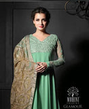 Green Mohini Designer Wedding Anarakli Gown - Asian Party Wear