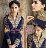 NAVY BLUE AAFREEN ADAA STYLISH ANARKALI SUIT - Asian Party Wear