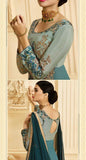 TEAL BRIDAL EVENING WEDDING GOWN - Asian Party Wear