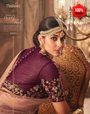 PURPLE HEAVY EMBROIDERED PUNJABI WEDDING LEHENGA - Asian Party Wear